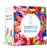 BAKAM 100PCS Replacement Balloons for Balloon Car & Rocket Launcher Toy, Multi-Color