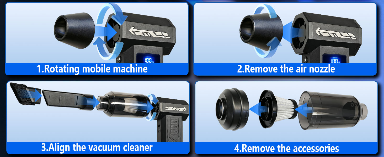 Mini Blower Compressed Air Duster Electric Air Duster, 4-Gear Adjustable