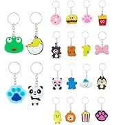 GADMEXILY 100pcs Cartoon Keychain for Kids Party Favors, Mini Cute Keyring for Classroom Prizes, ...