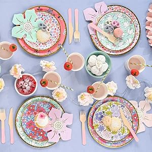 Floral paper party supplies