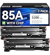85A Toner Cartridge Black 2-Pack with Chip High Yield Replacement for HP 85A CE285A Compatible wi...