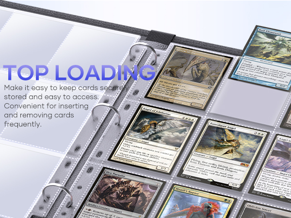 Top insert for easy card insertion, great for card storage and display.