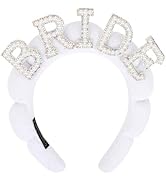 BAHABY Bride Headband Bridal Headband White Pearl Headbands for Women Bridal Shower Decorations B...