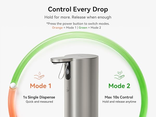 Press the power button to switch modes.Orange = Mode 1IGreen=Mode 2