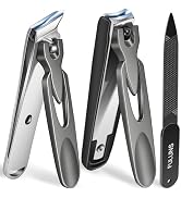Nail Clippers for Men Thick Nails,Slanted Curved Ingrown Toenail Clippers for Seniors with Safety...