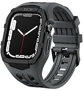 Compatible with Apple Watch Band 45mm 44mm Series 9/8/7/6/5/4/SE/SE2 with Case, Shockproof Rugged...