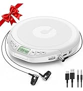 Portable CD Player for Car: Kegaudio with Earphones Anti-Skip LCD Display Personal Disman Disc Pl...