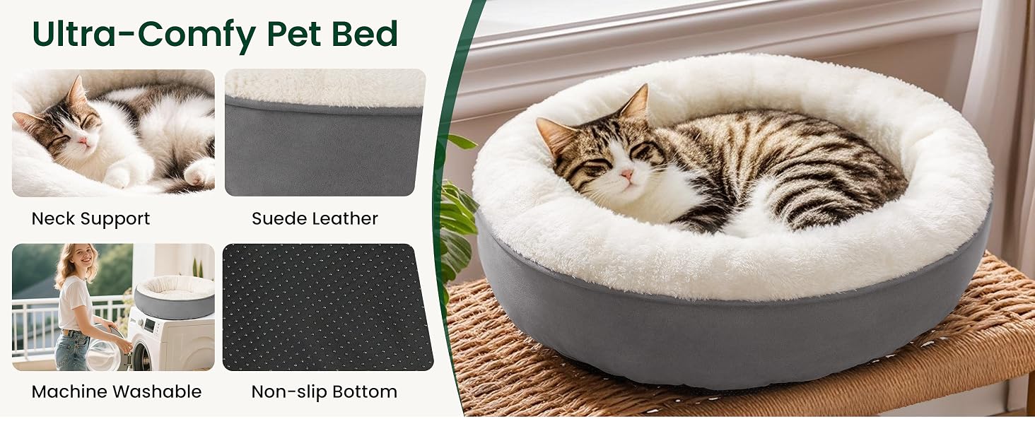 round cat bed detail