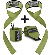 Breaking Limits Lifting Straps & Wrist Wraps Set - Wrist Straps For Weightlifting, Strength Train...