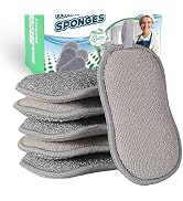 FunCee Upgrated Dual-Sided Sponges Kitchen, 6 Pack Microfiber Non Scratch Dish Scrub Sponge, All ...