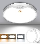 Brightever 2 Pack Motion Sensor Ceiling Light Wired, 2700K/4000K/6500K Small LED Flush Mount Ligh...