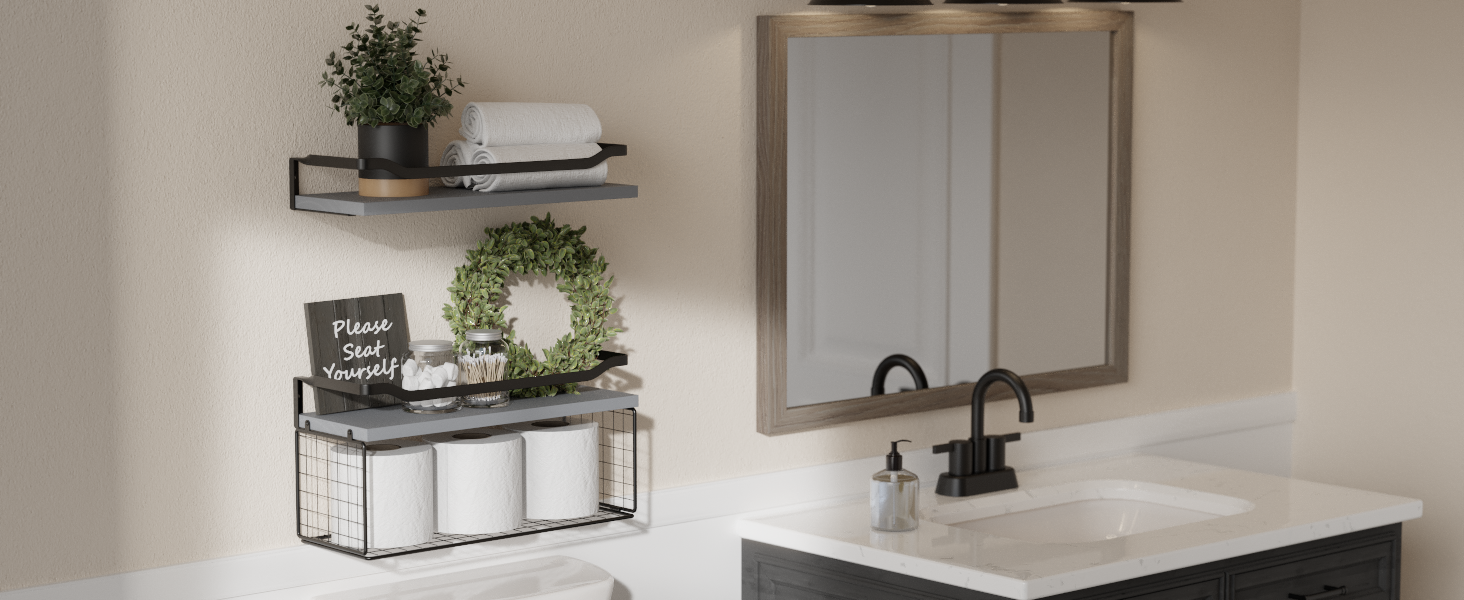 bathroom shelves