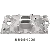 FGJQEFG Intake Manifold Aluminum Satin Compatible with Small Block Chevy SBC 305 327 350 400 1957...