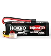HOOVO 4S 14.8V 6000mAh 60C LiPo Battery Pack for Heli Airplane Helicopter Quadcopter Drone Tracxa...