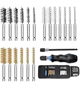 Auto Wire Brush 18-Pack Bore Brush Set Variety of Size Stainless Steel, Brass, Nylon Twisted for ...