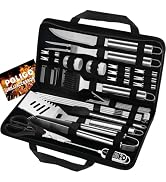 POLIGO 29 PCS BBQ Grill Accessories Stainless Steel BBQ Tools Grilling Tools Set with Storage Bag...