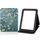 PDOZV Portable Mirror, Folding Travel Makeup Mirror Adjustable Stand for Desk Compact Personal Ha...