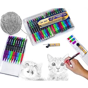 June Gold 72 mechanical pencils being used to draw cats