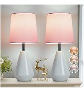 bdayanx Small Bedside Table Lamp for Bedroom-Reading Desk Lamp Set of 2,with 3 Color Temperatures...