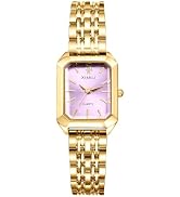 Avaner Women's Gold Square Watches: Stainless Steel Strap Analog Quartz Elegant Ladies Bracelet W...