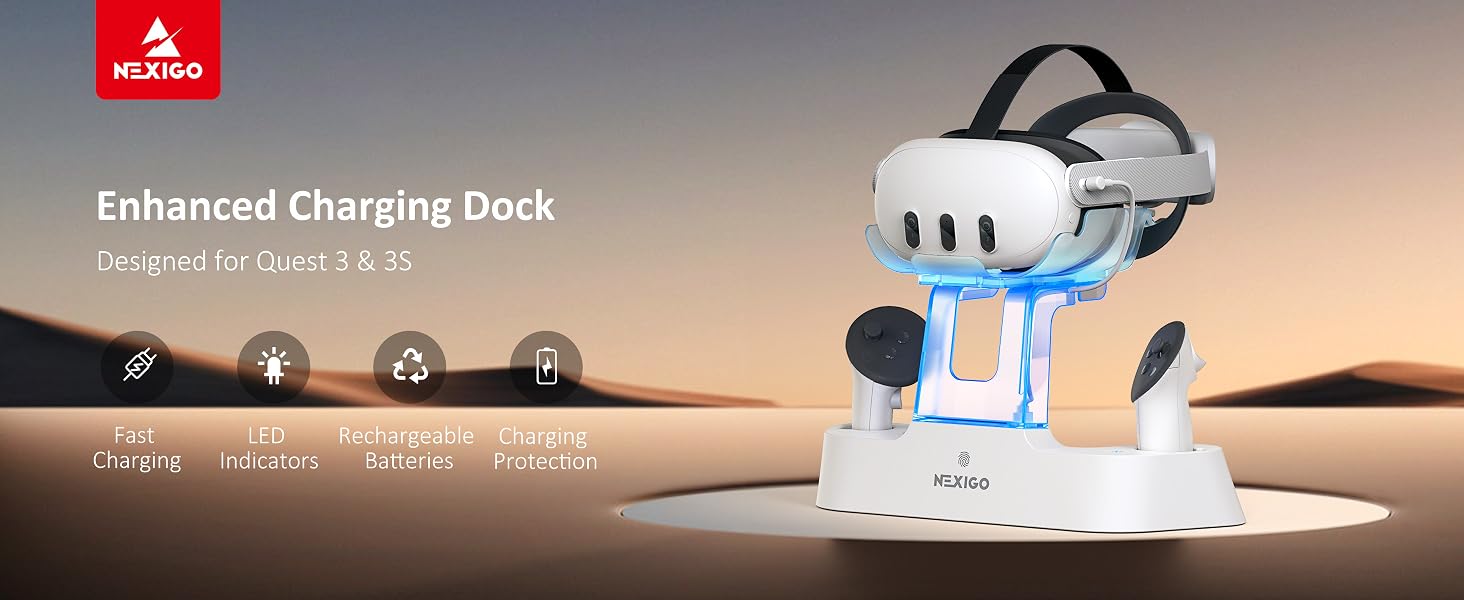 NexiGo Enhanced Charging Dock for Oculus Quest 3 & 3S