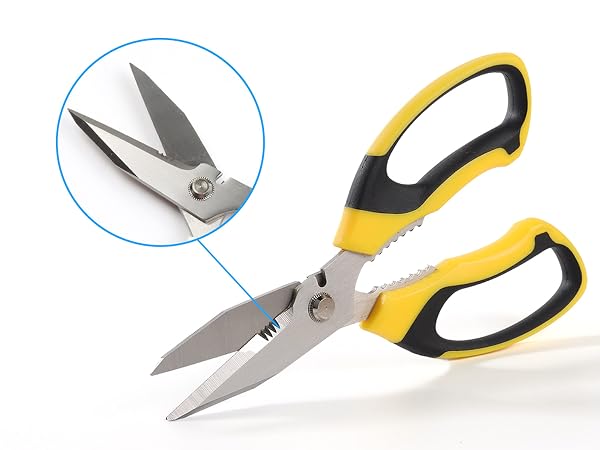 Precision-ground premium stainless steel blades stay scissors sharp
