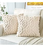 Artscope Pack of 2 Soft Plush Short Wool Velvet Decorative Throw Pillow Covers Luxury Style Cushi...