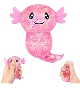 MagcSpri Axolotl Squishy Toy Pink, Slow Rising Glitter Fidget Toy, Cute Malt Sugar Axolotl Squish...