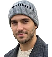 AlturaGo Beanie for Men Women Unisex Winter Hat Cuffed Thick Chunky Knitted Beanies Skull Cap wit...