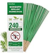 NomoBuzz Mosquito Repellent Incense Sticks - 240 Count, Plant-Based Bug Control with Citronella, ...