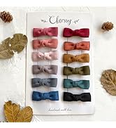 Boutique Baby Hair Clips, 12pcs Suede Mini Bows Hair Barrettes, Fully Lined Hair Pins for Infant ...