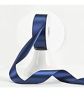 MEEDEE Navy Satin Ribbon 1-1/2 Inch Navy Blue Ribbon Lux Double Faced Satin Ribbons by 50 Yards N...