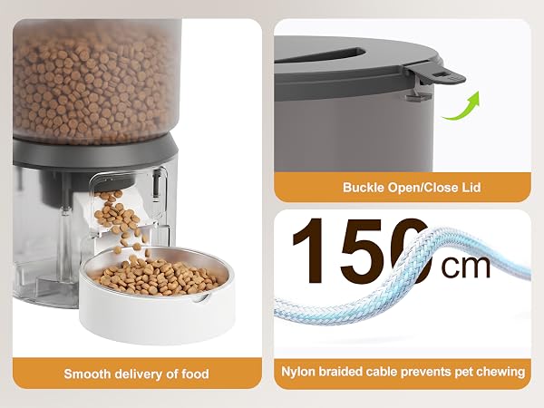 Automatic Cat Feeders, 4L Timed Cat Dry Food Dispenser Auto Pet Feeder Portion Control 9 Meals Day