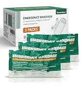 SuccorWare 6 Inch 3 Packs Israeli Bandage - Emergency Bandage with Vacuum Sterile Package - for W...