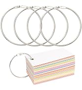 Nalkuwmsic 5 Pack 6 Inch Large Loose Leaf Binder Rings, Heavy Duty Nickel Plated Steel Metal Book...