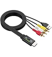 LiNKFOR HDMI Male to 3RCA Male Converter Cable, 1080P PAL/NTSC Supported | 5ft/1.5m length, all-i...