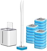 Ryhiac Disposable Toilet Bowl Brush and Holder with 18 pcs Refills Sponges Pad Replacement Cleane...