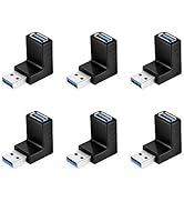 ELUTENG 90 Degree USB Adapter 6 Pack Right Angle Extension Adapter USB 3.0 Adapter Male to Female...