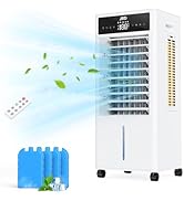 JRD Portable Air Conditioners with 4 Ice Packs, 12H Timer, Top Fill Dual Tank, Evaporative Air Co...