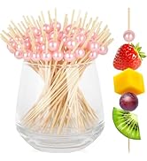 200PCS Cocktail Picks, Pink Pearl Decorative Toothpicks for Appetizers Drinks Fruit Food, 4.7 Inc...