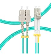 FLYPROFiber 1M SC to LC OM4 Fiber Patch Cable | Length Options: 1m-50m, 40GB/100GB Duplex Duplex ...