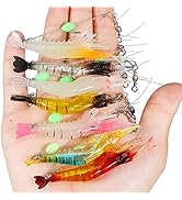 Sougayilang Saltwater Fishing Lures Shrimp Baits Set, 12Pcs Soft Luminous Shrimp Bait Shrimp Lure...