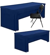 Smiry 2 Pack Spandex Open Back Tablecloth,Elastic Fitted Stretch Tablecloth for 6FT Rectangle Tab...