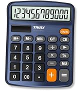 TRULY 12 Digits Desktop Calculator with Large LCD Display and Sensitive Button, Dual Solar Power ...