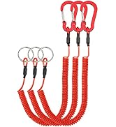 Lix&Rix Retractable Safety Coiled Lanyard with Aluminium Alloy Carabiner Clip, Black/Blue/Green/R...
