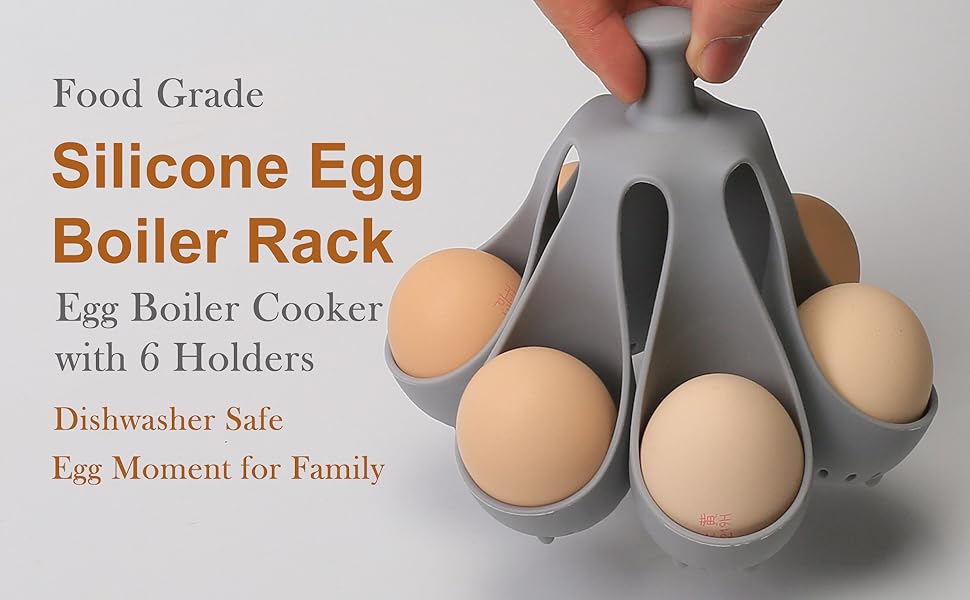 Silicone Egg Boiler Rack 6 Holders