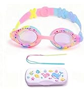 YUENREE Girls Swimming Goggles Ages 4-12 - No Leak, Anti-Fog, UV Protection, Easy to Adjust, Non ...