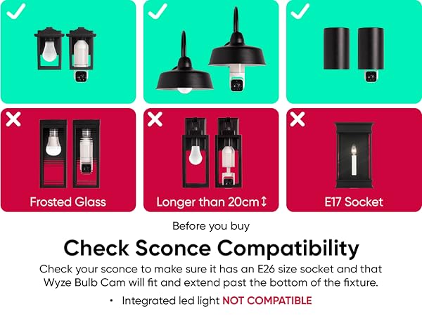 Wyze Bulb Cam Sconce Compatibility