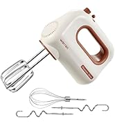 warran 300W Compact Lightweight Electric Hand Mixer, with Powerful Quiet DC Motor for Baking, Cak...