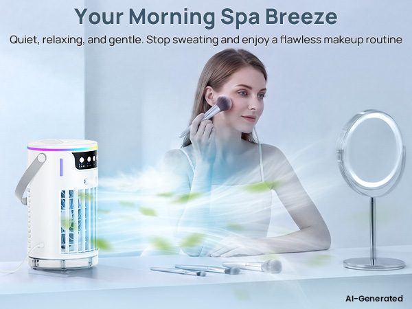 quiet vanity personal ac fan delivers a gentle breeze for perfect daily makeup